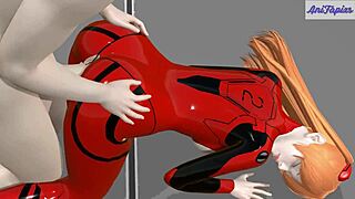 Aska rode my dick instead of the mecha - 3d hentai