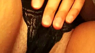 Close up hot brunette masturbating and wetting her panties!!