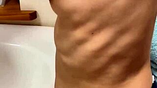 My wife's petite Japanese body with sensitive nipples gets raw creampie sex