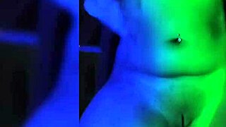 why is this morena slut doing a strip-tease in the dark room?