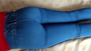 stepson caresses my big ass, turns me on, and i masturbate in front of him