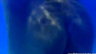 she displays her figure while attracting a man's attention