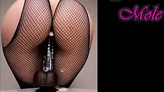 PAWG In Pantyhose Rides Dildo With Big Round Ass Penetration Sounds