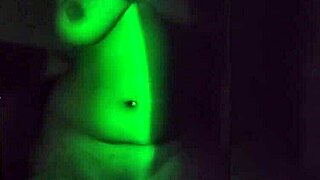 why is this morena slut doing a strip-tease in the dark room?