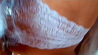 close up sexy latina brunette striptease lingerie only vaginal masturbation with toys pov pretty pussy