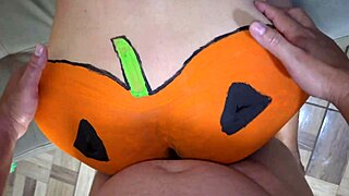 milf stepmom begs me to penetrate her pumpkin costume on halloween night