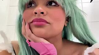 Public toilet farts at cosplay con, gassy BBW in cosplay!