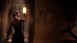 lara solves the mystery of an ancient statue with a huge penis with her ass 3d hentai game anime