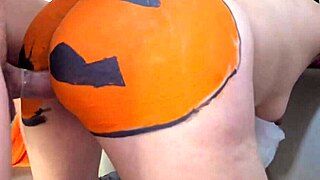milf stepmom begs me to penetrate her pumpkin costume on halloween night