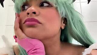 Public toilet farts at cosplay con, gassy BBW in cosplay!