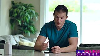 Kenzie Reeves gets fucked standing up by her stepbrother in the bedroom