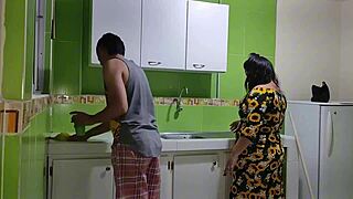 Stepmother craves fucking while stepfather sleeps nearby.