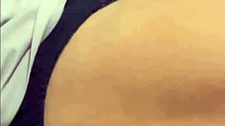 my wife was sleeping on the sofa, so i filmed her, then took off her underwear, licked her boobs and pussy 😏