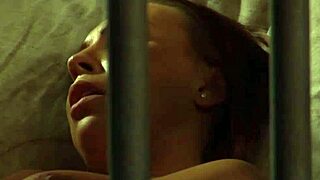 sensual lesbian slave fingering herself and sniffing madames panties!