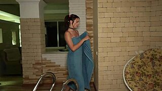 jane white threw me into the pool and i gave her hard sex with squirt