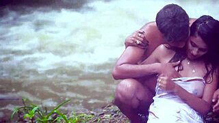 indian lovers feel deep passion in hardcore sex at riverside lodge