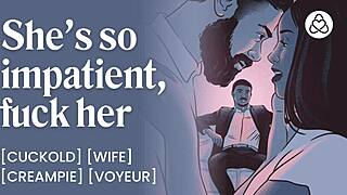 OMG, amateur wife gets shared with friend while husband watches her take big cock 😱 real cuckold vibes