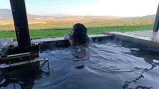 ebony secretary gets steamy in the jacuzzi with her boss, big black cock action 😏