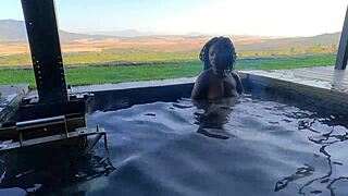 ebony secretary gets steamy in the jacuzzi with her boss, big black cock action 😏