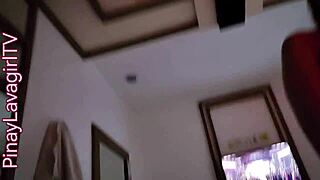 Pinay secretary orgasms wildly on cowgirl with boss!