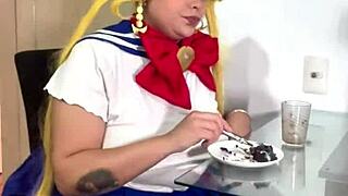 chubby sailor moon rips nasty farts in wild solo act!