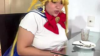chubby sailor moon rips nasty farts in wild solo act!