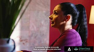 Hot milf boss and sexy intern enjoy steamy nuru massage threesome