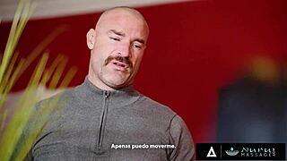 Hot milf boss and sexy intern enjoy steamy nuru massage threesome