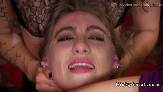 Black and white babes dominate in bdsm orgy party