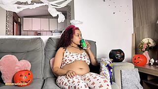 Chubby Ebony Halloween Movie Night With Farts And Burps!