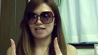 japanese teen model gets seduced in uncensored jav casting with creampie and sunglasses