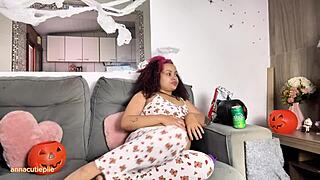 Chubby Ebony Halloween Movie Night With Farts And Burps!