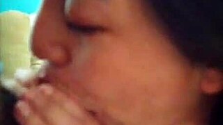 Brother-in-law finds sister-in-law naked, leads to blowjob and sex