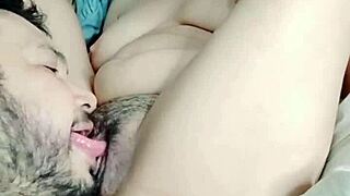 Lonely woman lets neighbor suck juicy pussy for strong orgasms