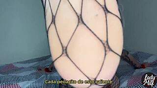 Two naughty girls demonstrate foot use with Spanish subtitles