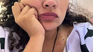 Gassy milk-intolerant girl on the toilet farting loudly?