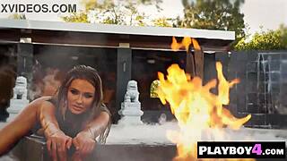 Sweet Blonde Brittney Shumaker Dances Seductively In Lingerie During Playboy Photoshoot While Undressing And Posing With Big Ass And Natural Tits