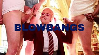 Redhead bffs kiss before making each other cum