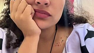 Gassy milk-intolerant girl on the toilet farting loudly?