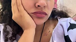 Gassy milk-intolerant girl on the toilet farting loudly?