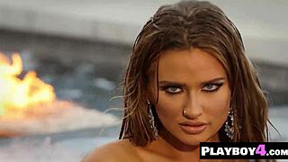 Sweet Blonde Brittney Shumaker Dances Seductively In Lingerie During Playboy Photoshoot While Undressing And Posing With Big Ass And Natural Tits