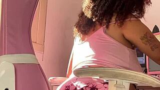 chubby bbw farts while working at computer