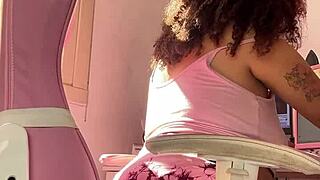 chubby bbw farts while working at computer