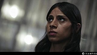 ebony vampire mistress lia lin has lesbian latina slave mesmerized for hardcore domination