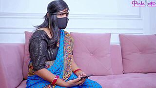 when i met my fan at home, i fucked him in saree as he rode cowgirl