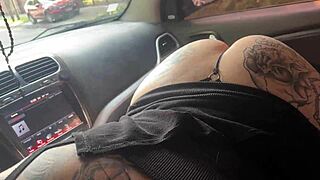 Oral In The Car, Lowering Windows So Everyone Sees Her Suck And Big Ass