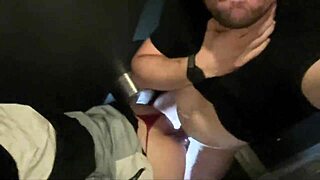 Risky sex in public bathroom, caught in orgasm