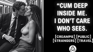 hey, this horny solo traveler rides dick on the train for an exhibitionist amateur creampie 😈🚂