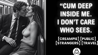 hey, this horny solo traveler rides dick on the train for an exhibitionist amateur creampie 😈🚂