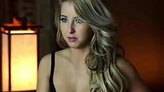 petite blonde model shows her perfect big nice breasts in a beautiful way